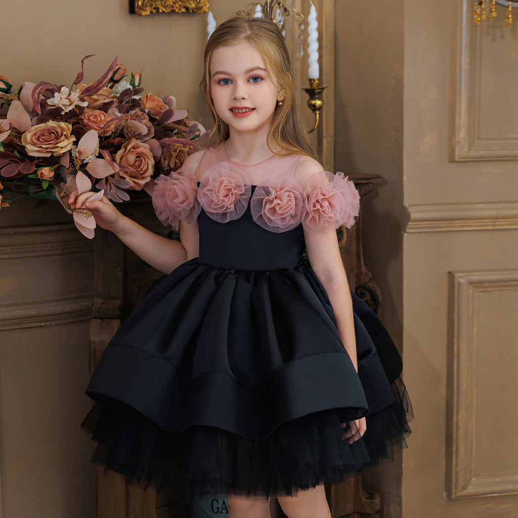 Girls' Princess Dress 256281 - Black Elegant Formal Gown