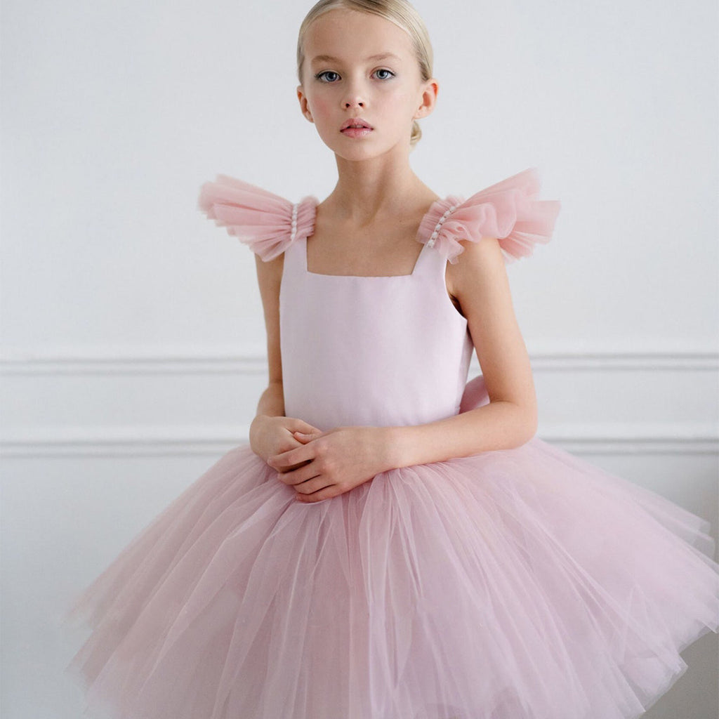 Girls' Princess Dress D34016 - Pink Fluffy Tulle Gown