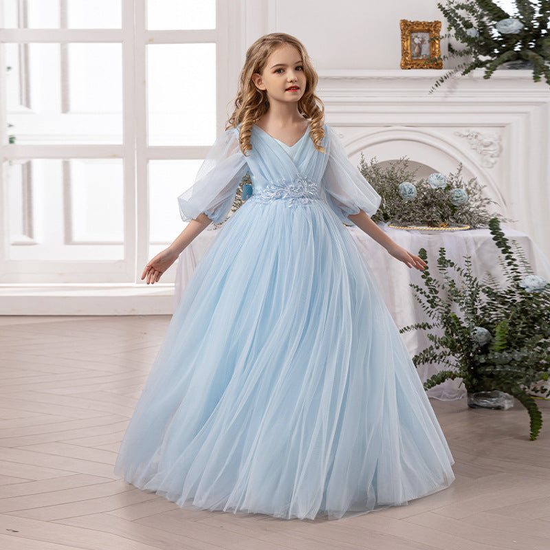 Girls Princess Dress D34025 - Premium Soft Fabric Ball Gown