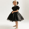 Girls' Princess Dress 256162 - Black Off-Shoulder Puff Sleeve Formal Gown