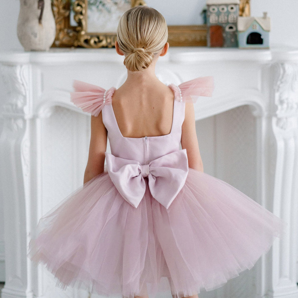 Girls' Princess Dress D34016 - Pink Fluffy Tulle Gown