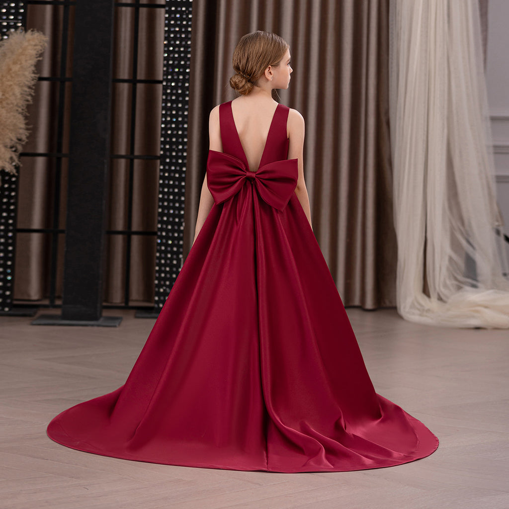 Girls Princess Dress D24697 - Premium Soft Fabric Trailing Gown