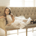 Girls' Princess Dress 25669 - White 3D Floral Petal Formal Gown