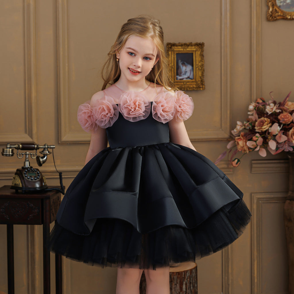 Girls' Princess Dress 256281 - Black Elegant Formal Gown