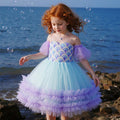 Girls Mermaid Princess Dress 25622 - Sequin Off-Shoulder Ball Gown
