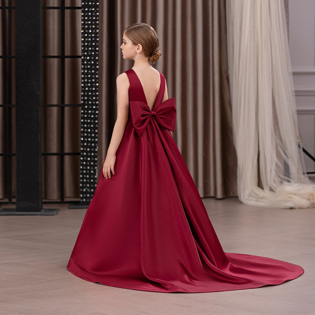 Girls Princess Dress D24697 - Premium Soft Fabric Trailing Gown