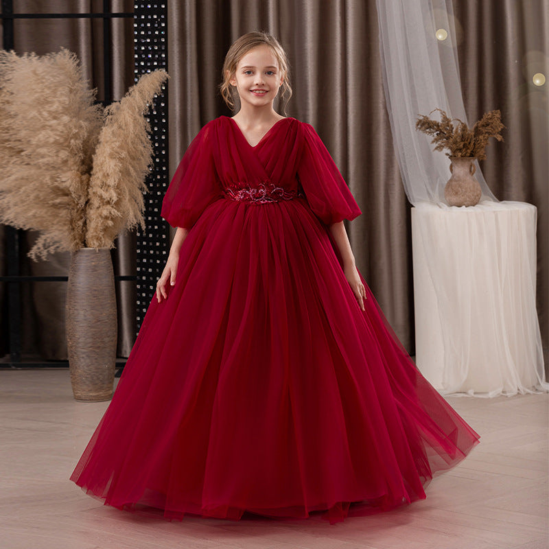 Girls Princess Dress D34025 - Premium Soft Fabric Ball Gown