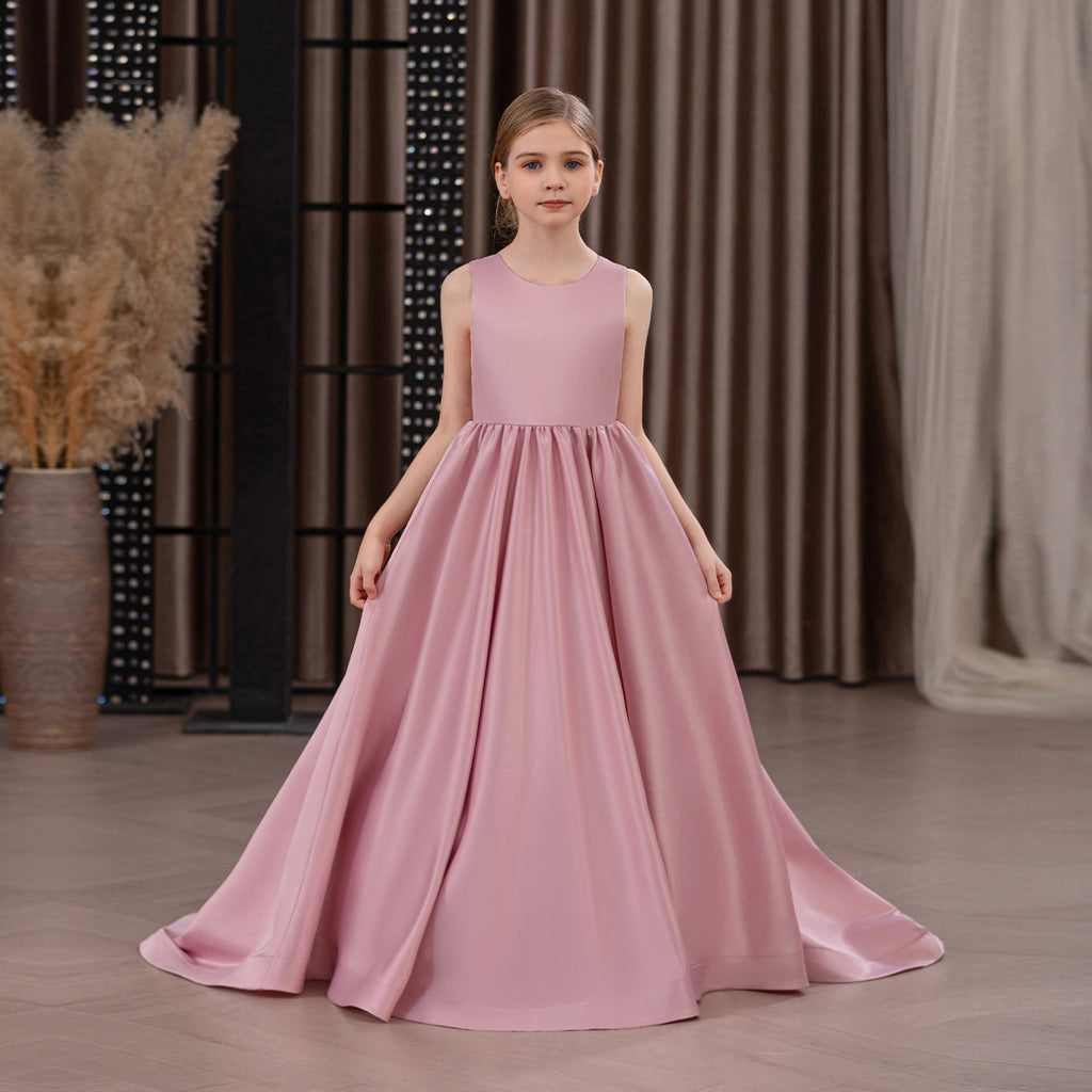 Girls Princess Dress D24697 - Premium Soft Fabric Trailing Gown