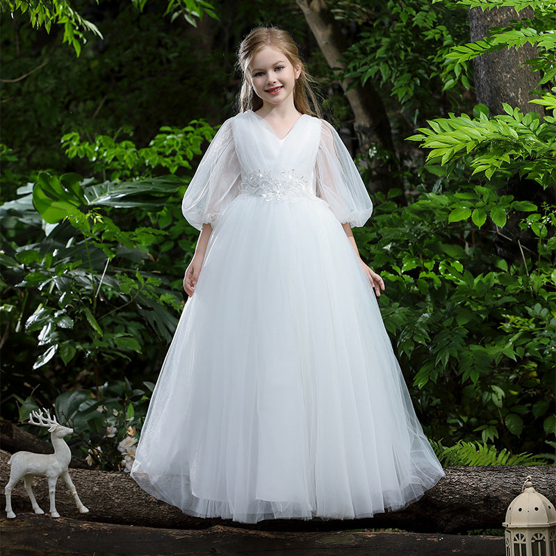 Girls Princess Dress D34025 - Premium Soft Fabric Ball Gown